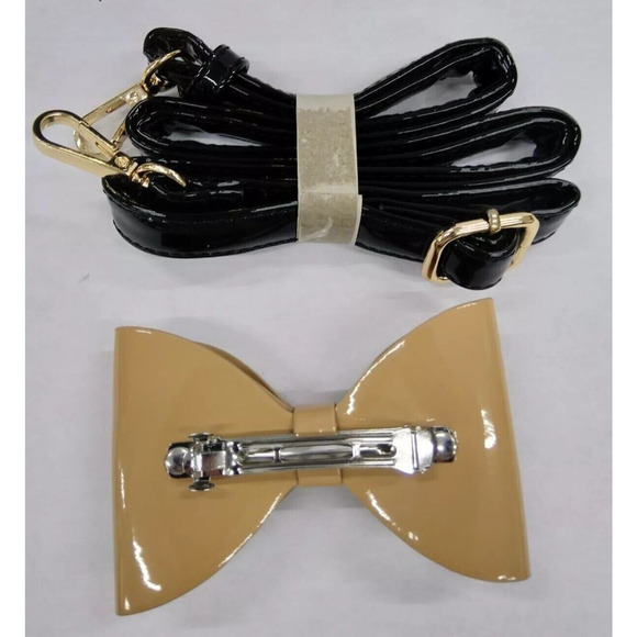 Isabelle Black Handbag with Hair Clip Zipper Closure Crossbody Bag - NWT - Picture 9 of 13